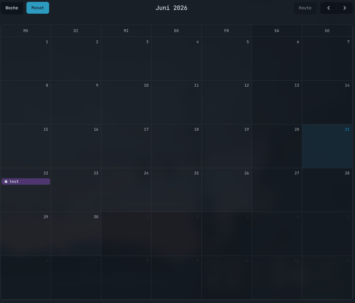 Kalender Monatsansicht