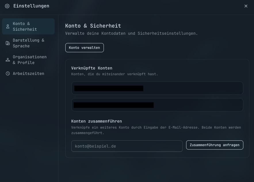 Settings Account