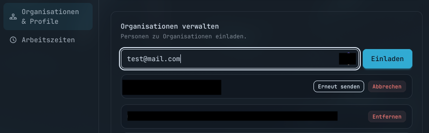 Settings Invite